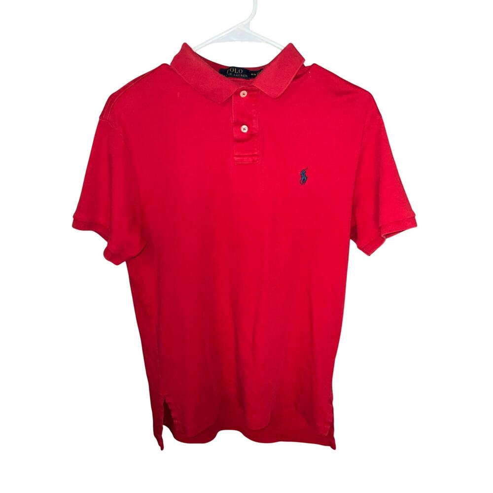 Polo Ralph Lauren Shirt Red Jersey Fabric Cotton Golf Golfer Size M